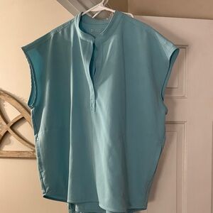 Figs Women's Aqua Sleeveless Top and Jogger Bottoms